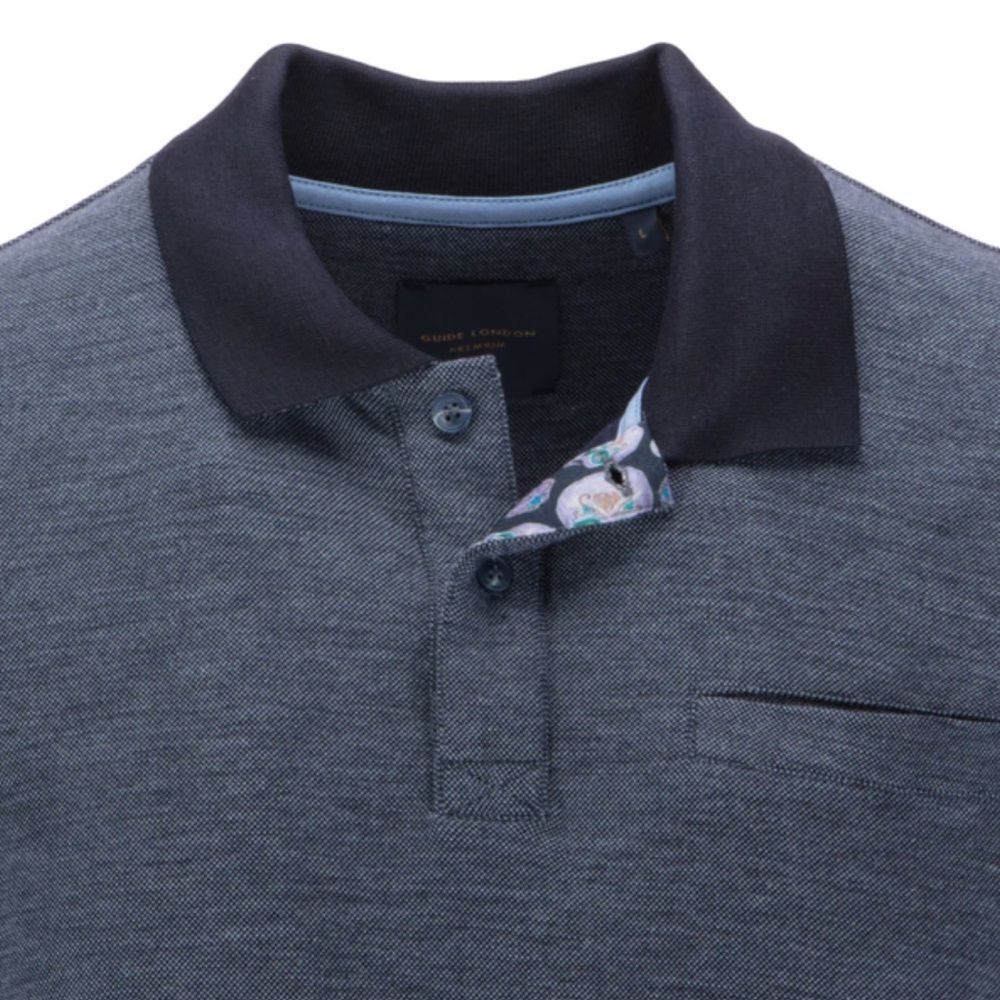 Guide London Smart Polo Blue Shirt Sz XL Hidden Skull Print Golf Casual